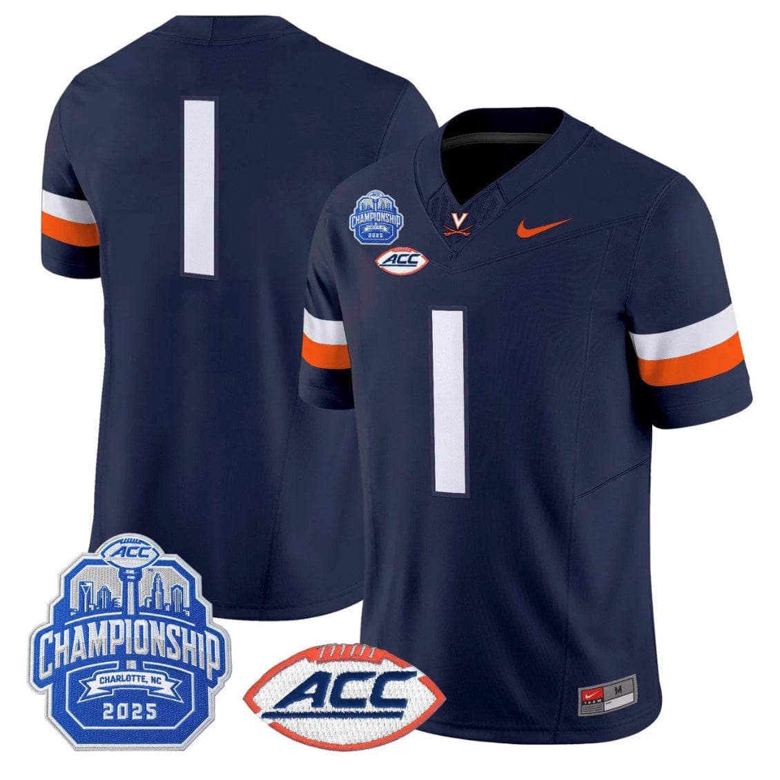 Team Jersey #1 Virginia Cavaliers 2025 ACC Championship Stitched - Image 4