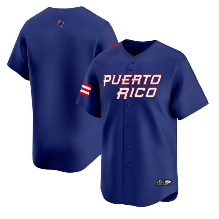 Alternative view of Team Jersey #4 Puerto Rico World Baseball Classic 2026 Roster Stitched