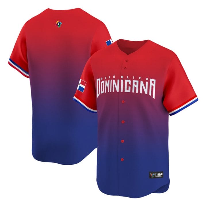 Team Jersey Dominican Republic Baseball Classic 2026 Roster Stitched