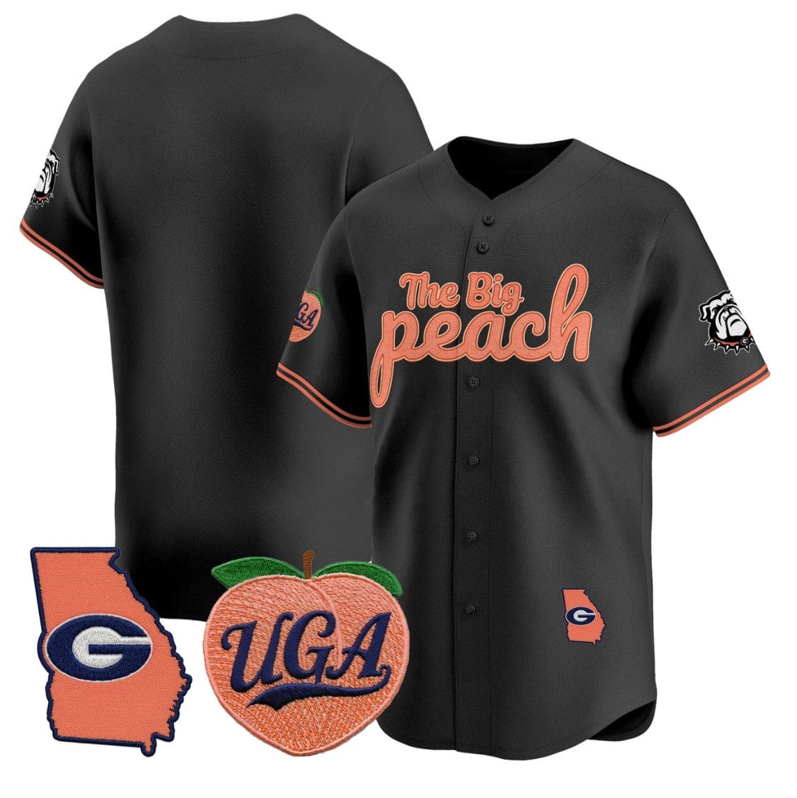 Team Jersey Georgia Bulldogs The Big Peach Baseball Stitched