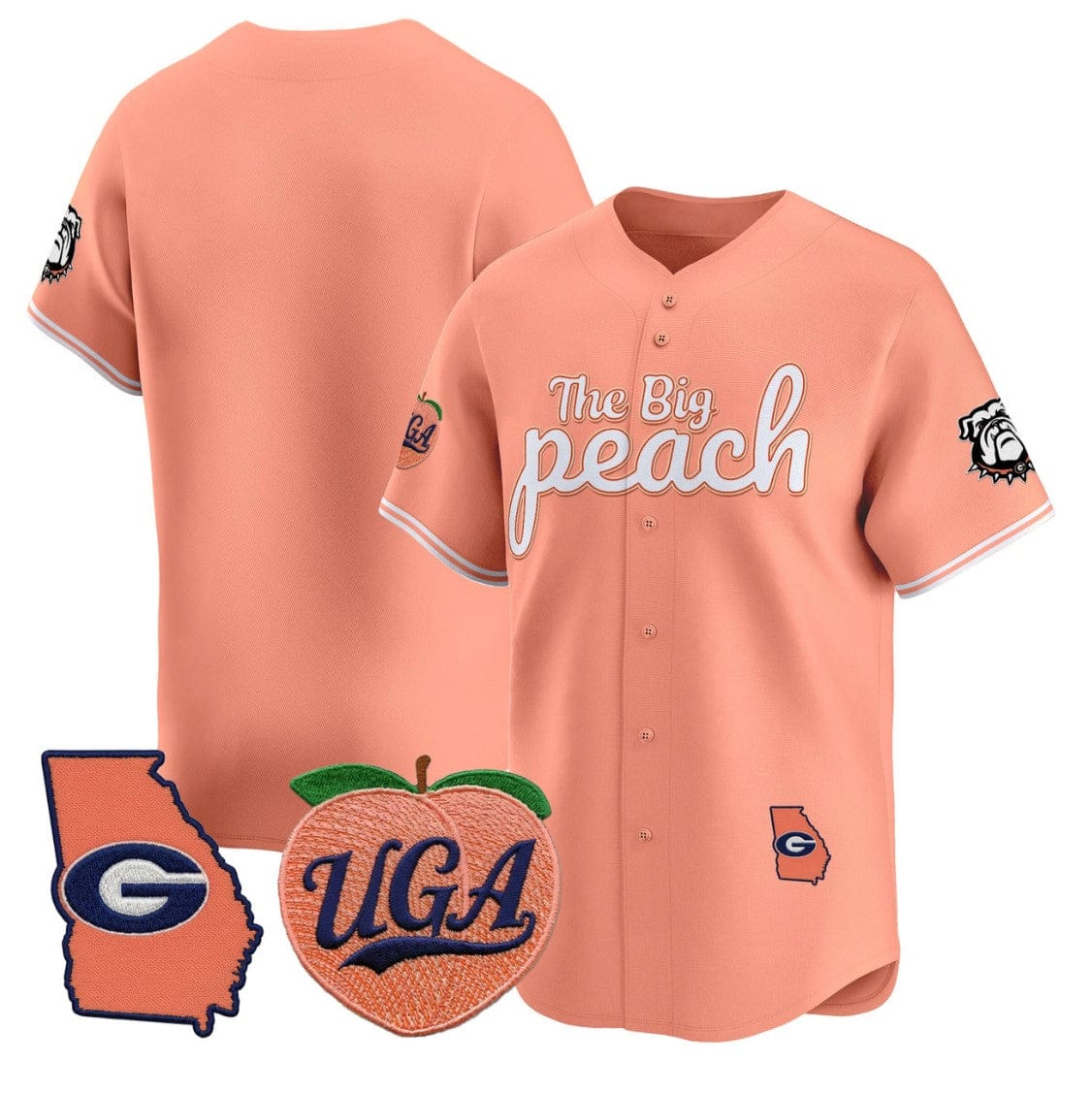 Team Jersey Georgia Bulldogs The Big Peach Baseball Stitched - Image 3