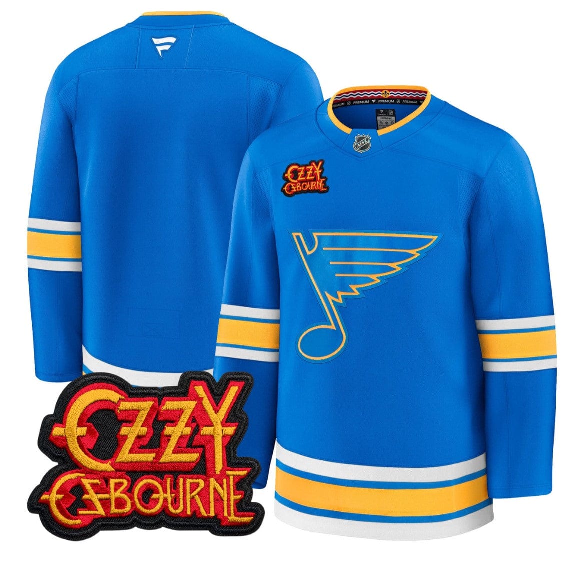 Alternative view of Team Jersey St. Louis Blues Ozzy Osbourne Patch Premium Stitched