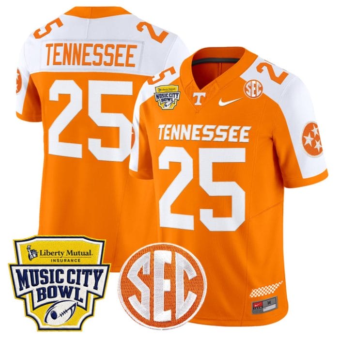 Tennessee Jersey #25 Tennessee Vols 2025 Music City Bowl Stitched - Image 3