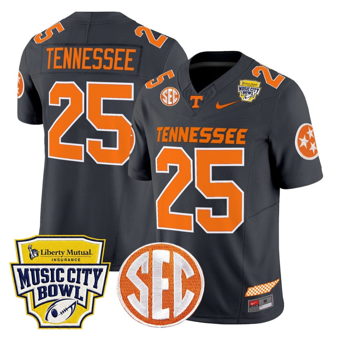 Tennessee Jersey #25 Tennessee Vols 2025 Music City Bowl Stitched - Image 4