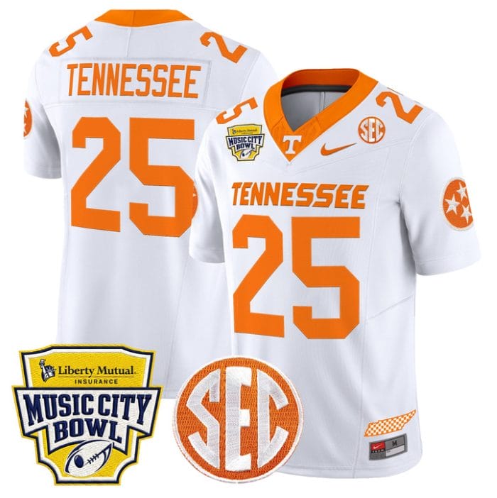 Tennessee Jersey #25 Tennessee Vols 2025 Music City Bowl Stitched - Image 5