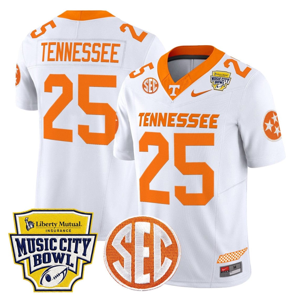 Tennessee Jersey #25 Tennessee Vols 2025 Music City Bowl Stitched - Image 5