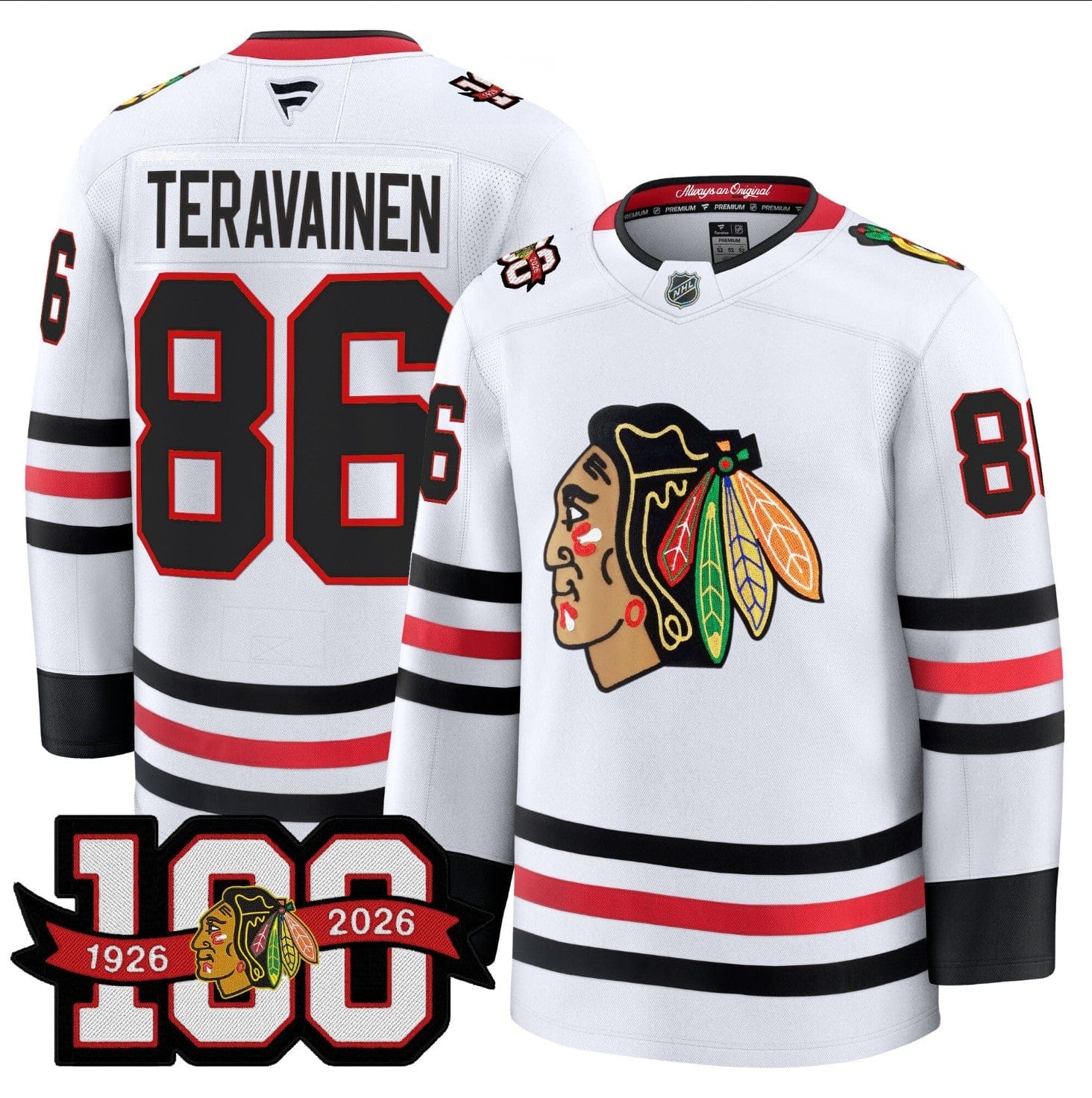 Teuvo Teravainen Jersey #86 Chicago Blackhawks 2025-26 Premium 100th Stitched - Image 3