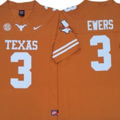 Alternative view of Texas Longhorns #3 Quinn Ewers Vapor F.U.S.E. Limited Jersey - Texas logo