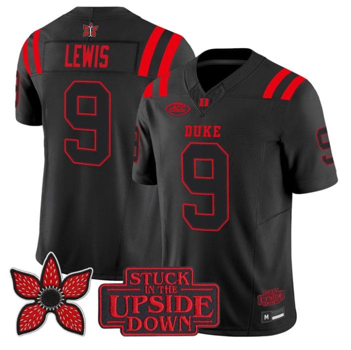 Thad Lewis Jersey #19 Duke Blue Devils Stranger Things Edition Stitched