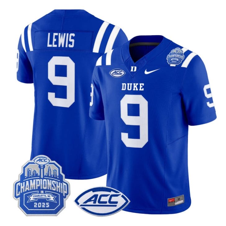 Thad Lewis Jersey #9 Duke Blue Devils 2025 ACC Championship Stitched Black Alter - Image 4