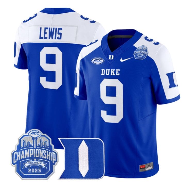 Thad Lewis Jersey #9 Duke Blue Devils 2025 ACC Championship Stitched Black Alter - Image 3