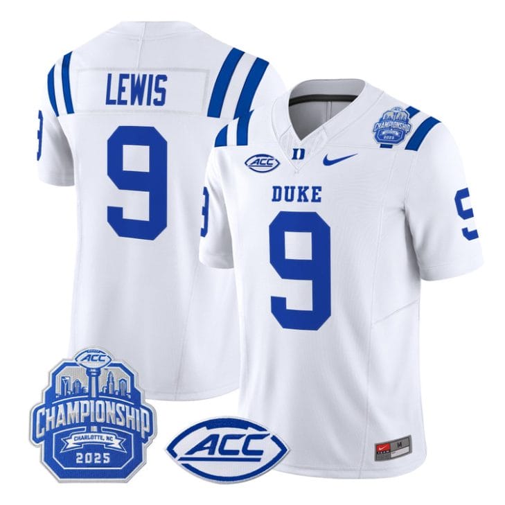 Thad Lewis Jersey #9 Duke Blue Devils 2025 ACC Championship Stitched Black Alter - Image 5