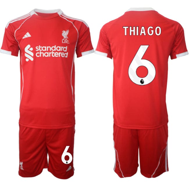 Thiago Jersey #6 Liverpool Red Home 2025 Soccer Suit