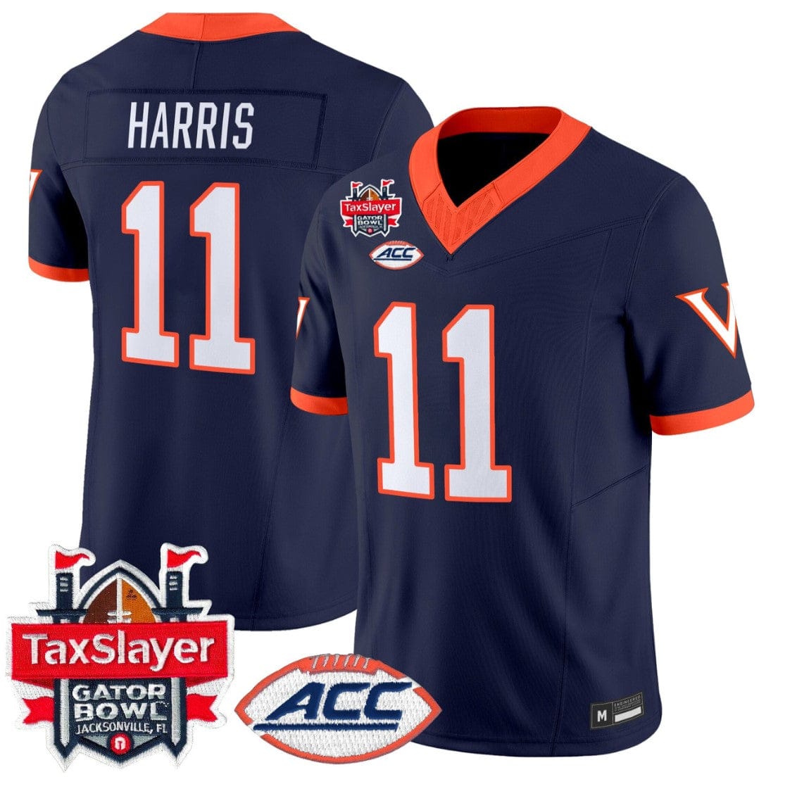 Alternative view of Trell Harris Jersey #11 Virginia Cavaliers 1995 Throwbacks Gator Bowl Stitched