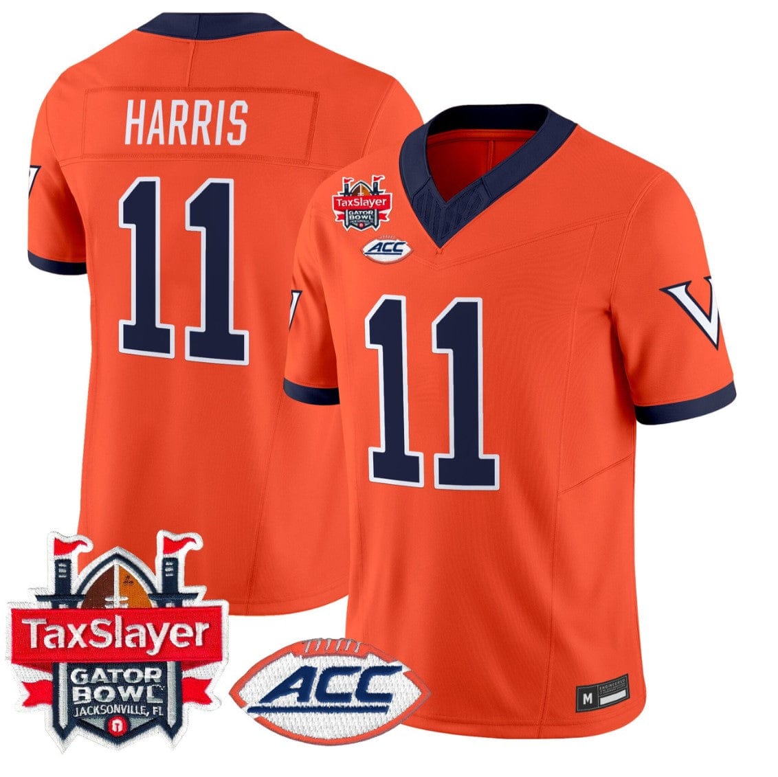 Trell Harris Jersey #11 Virginia Cavaliers 1995 Throwbacks Gator Bowl Stitched - Image 3
