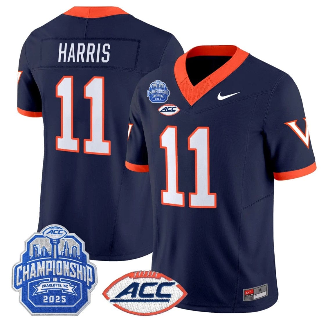Trell Harris Jersey #11 Virginia Cavaliers 2025 ACC Championship Stitched