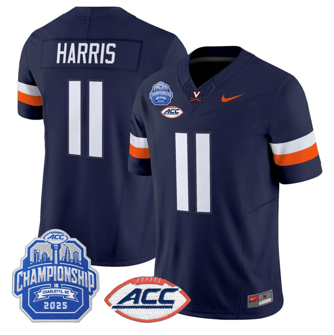 Trell Harris Jersey #11 Virginia Cavaliers 2025 ACC Championship Stitched - Image 4