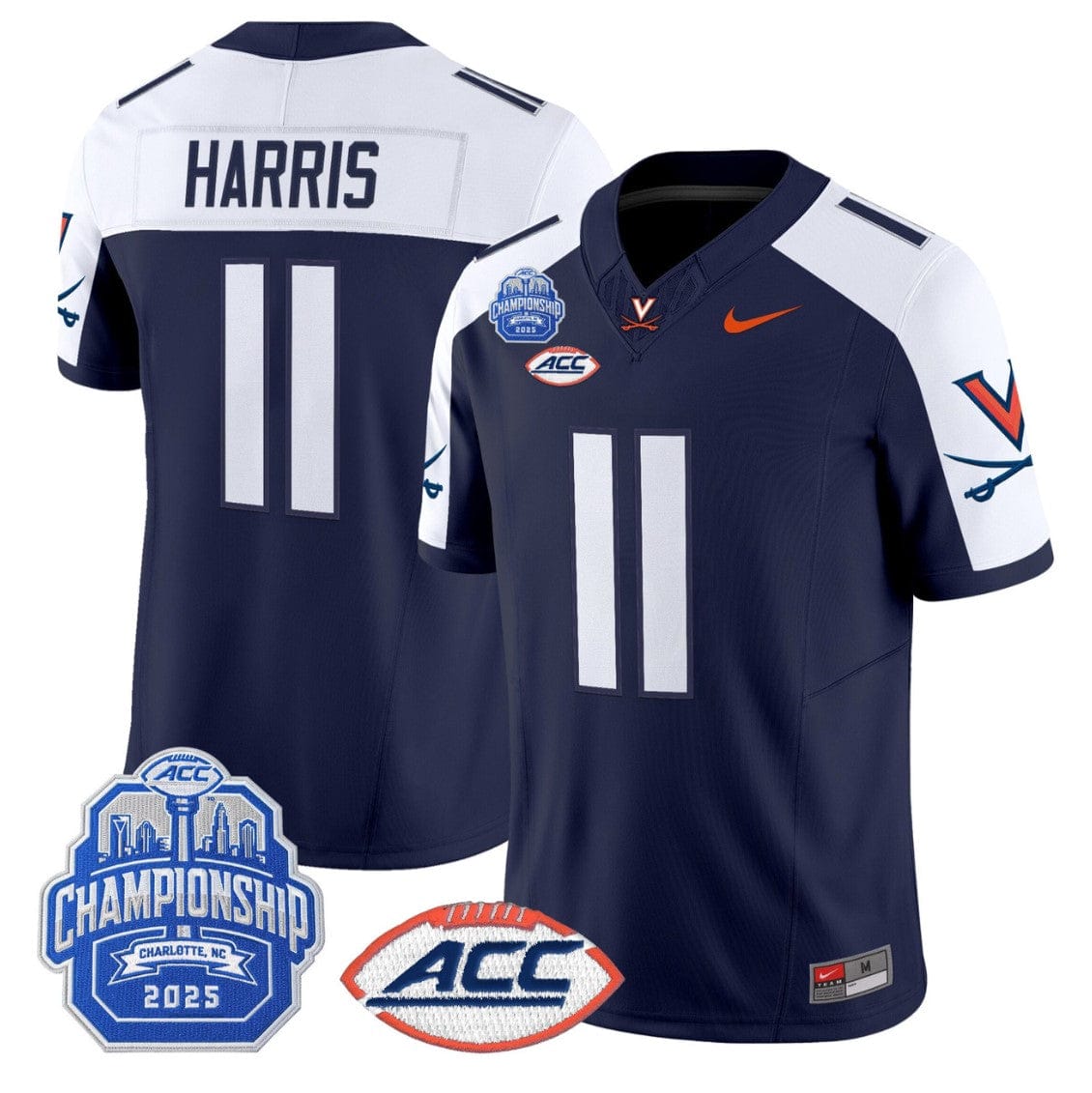 Trell Harris Jersey #11 Virginia Cavaliers 2025 ACC Championship Stitched - Image 3