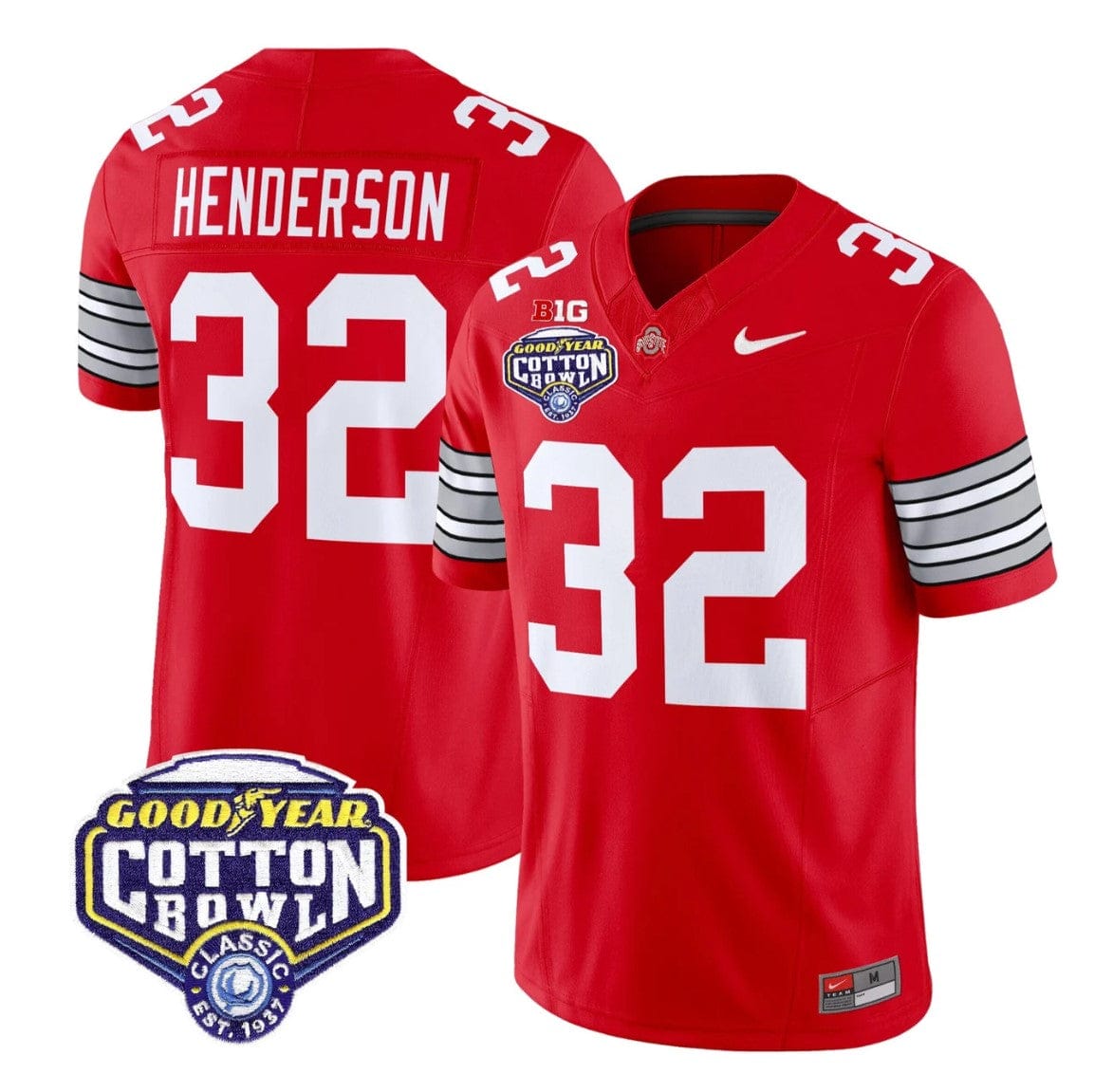 Treveyon Henderson Jersey #32 Ohio State Heritage Stripe 2025 Cotton Bowl - Image 3