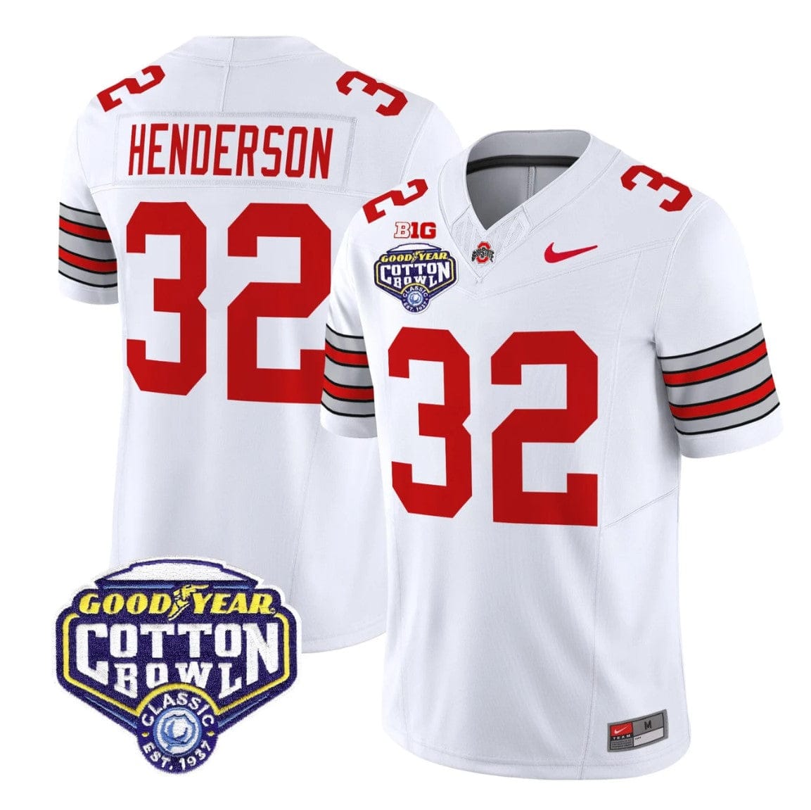Treveyon Henderson Jersey #32 Ohio State Heritage Stripe 2025 Cotton Bowl - Image 4