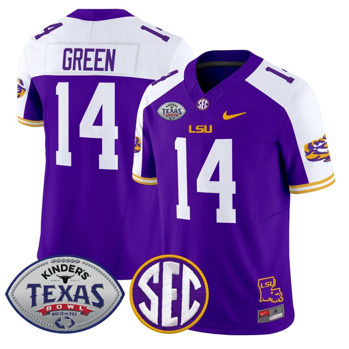 Trey'Dez Green Jersey #14 LSU Tigers 2025 Texas Bowl Limited Stitched - Image 3