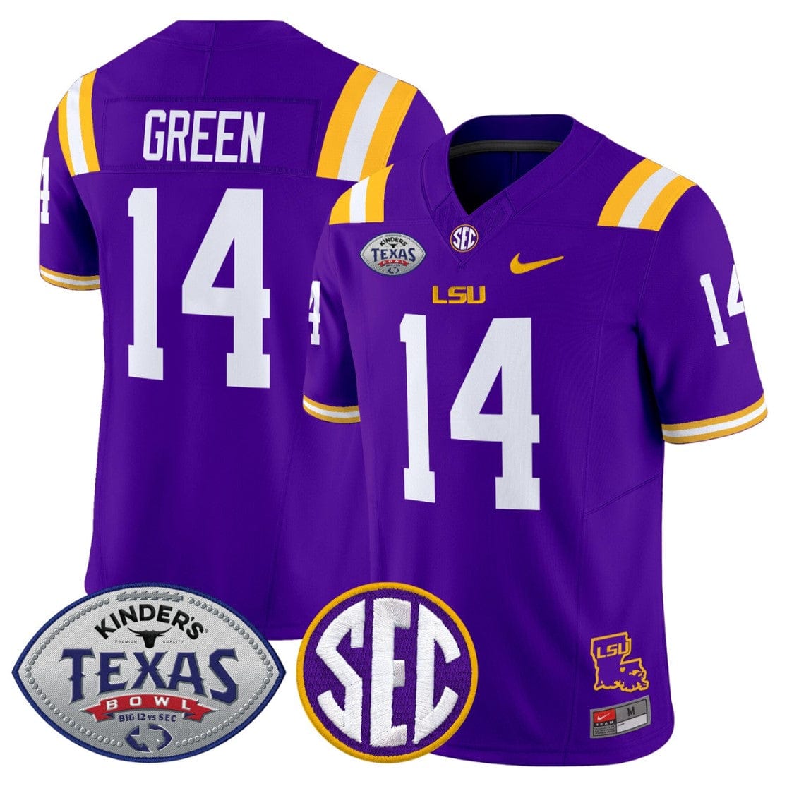 Trey'Dez Green Jersey #14 LSU Tigers 2025 Texas Bowl Limited Stitched - Image 4