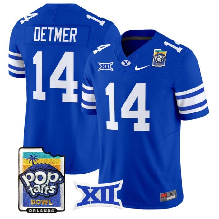 Ty Detmer Jersey #14 BYU Cougars 2025 Pop-Tarts Patch Vapor Stitched - Image 4