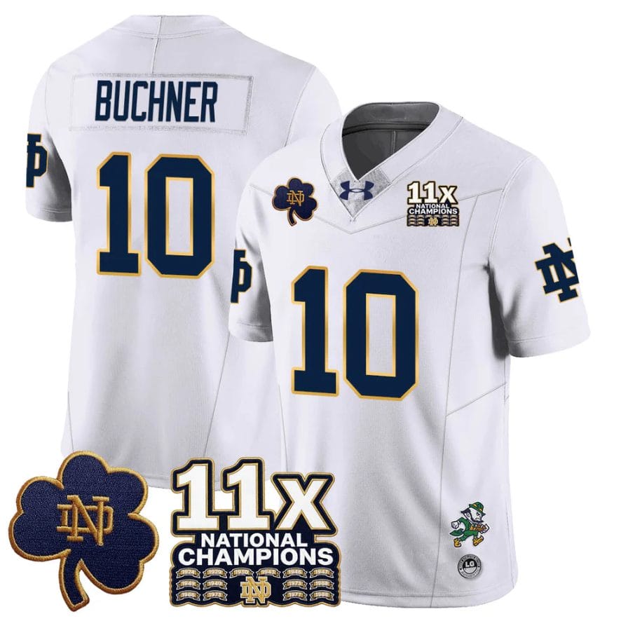 Tyler Buchner Jersey #10 Notre Dame 11x-Time National Champions Stitched - Image 5