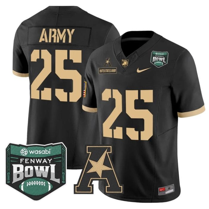 Alternative view of United States Army Jersey #25 Army Black Knights 2025 Fenway Bowl Stitched