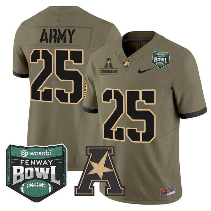 United States Army Jersey #25 Army Black Knights 2025 Fenway Bowl Stitched - Image 3