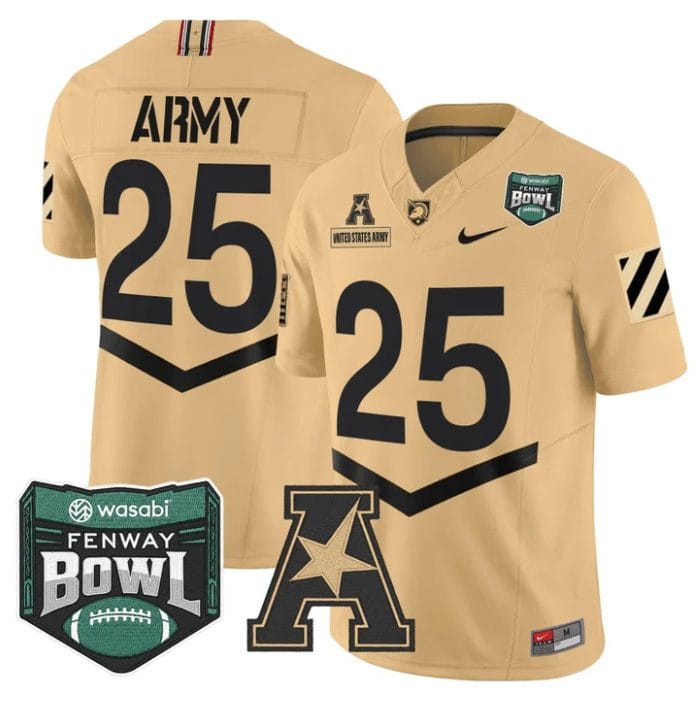 United States Army Jersey #25 Army Black Knights 2025 Fenway Bowl Stitched - Image 4