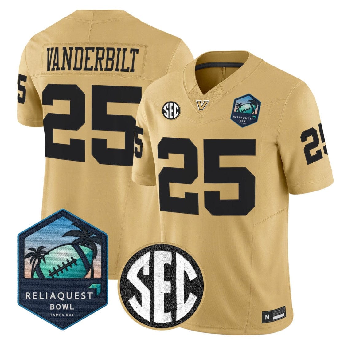 Vanderbilt Jersey #25 Vanderbilt Commodores 2025 ReliaQuest Bowl Stitched - Image 3