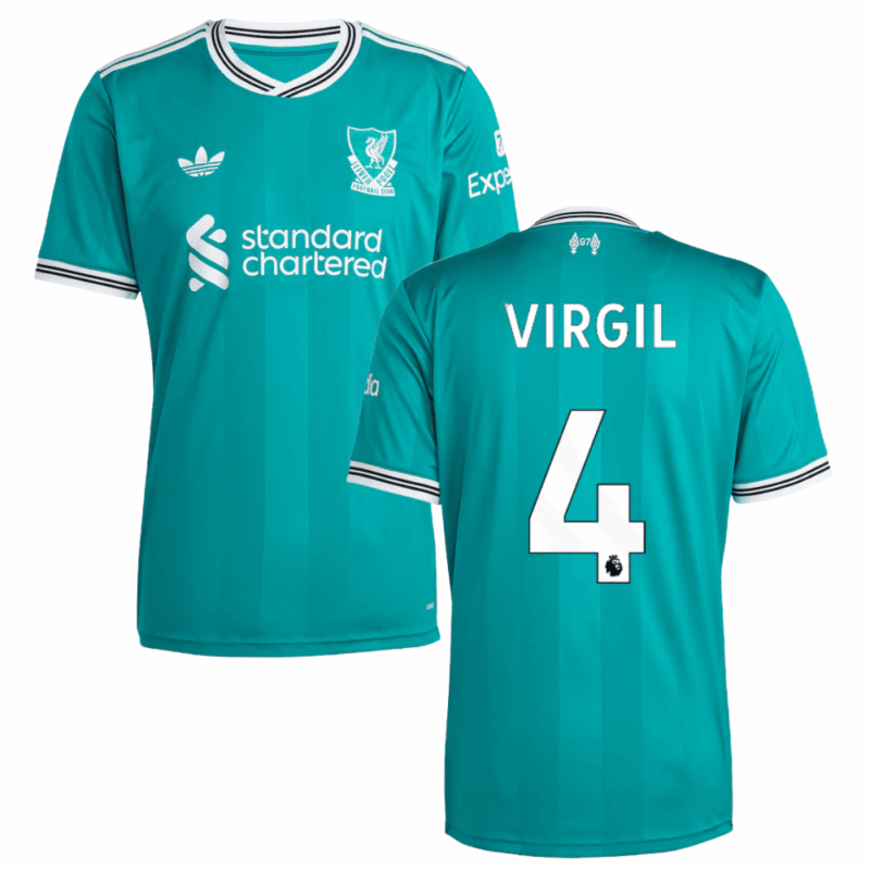 Virgil van Dijk 4 Liverpool 2025-26 Third Match Jersey – Aqua