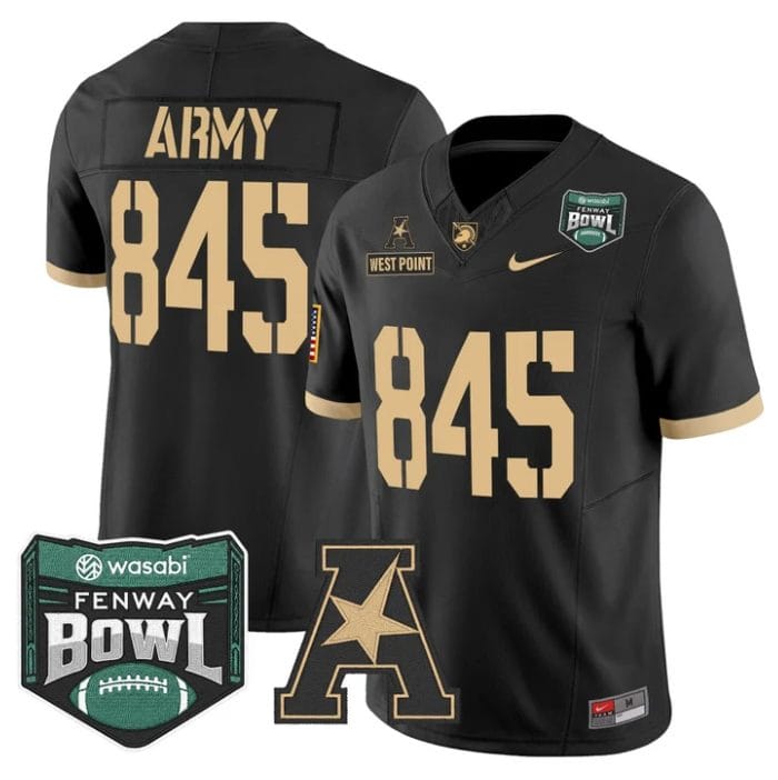 Alternative view of West Point Jersey #845 Army Black Knights 2025 Fenway Bowl Stitched