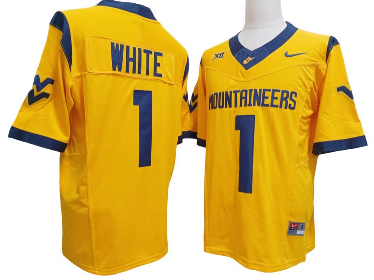 West Virginia Mountaineers #1 Jahiem White Vapor F.U.S.E. Limited Jersey - Image 3