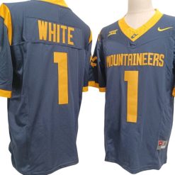Alternative view of West Virginia Mountaineers #1 Jahiem White Vapor F.U.S.E. Limited Jersey