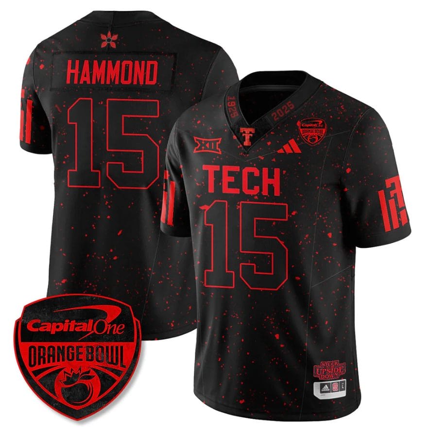 Will Hammond Jersey #15 Texas Tech Red Raiders Stranger Things Orange Bowl Stitched