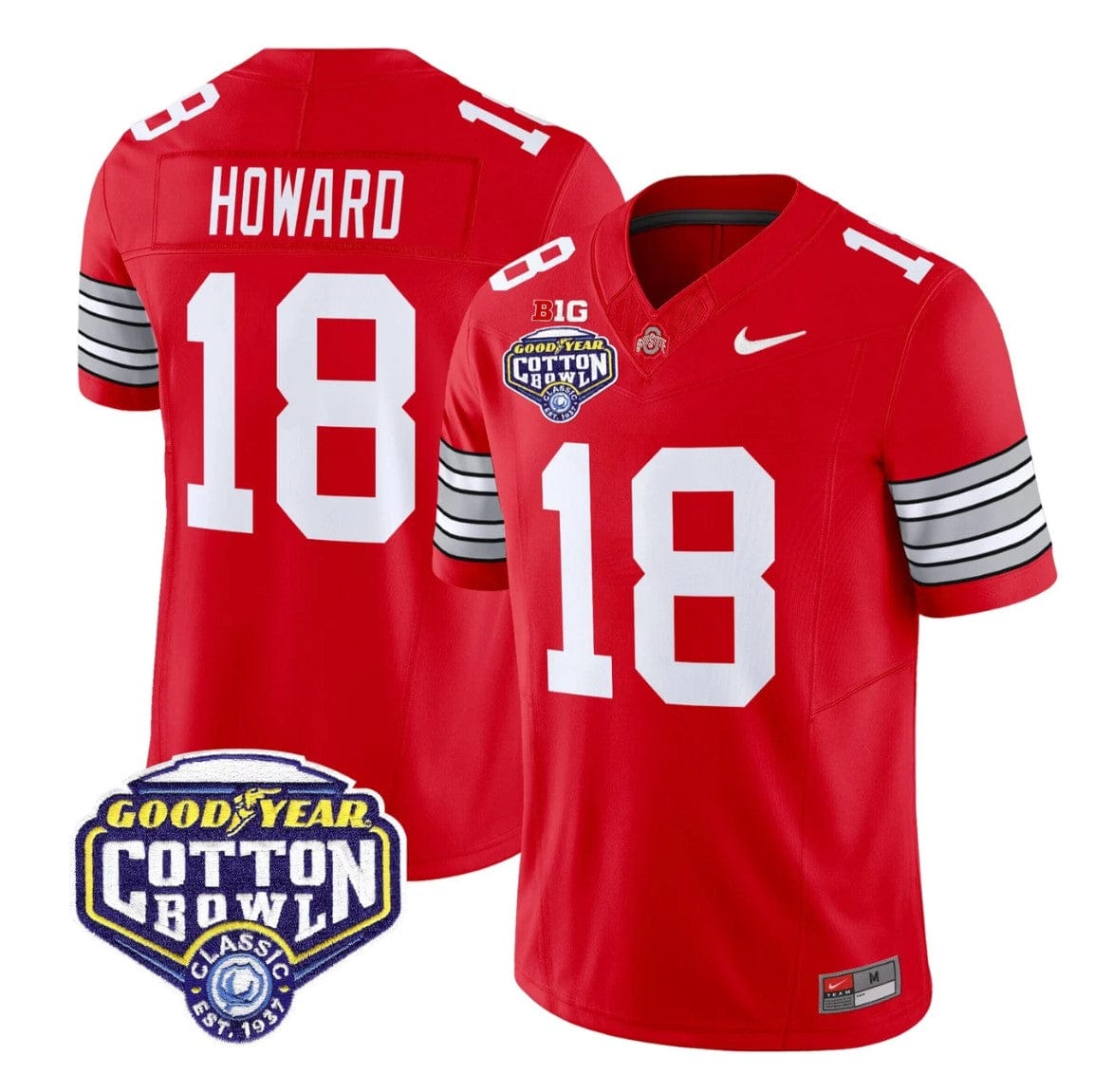 Will Howard Jersey #18 Ohio State Heritage Stripe 2025 Cotton Bowl Stitched - Image 3