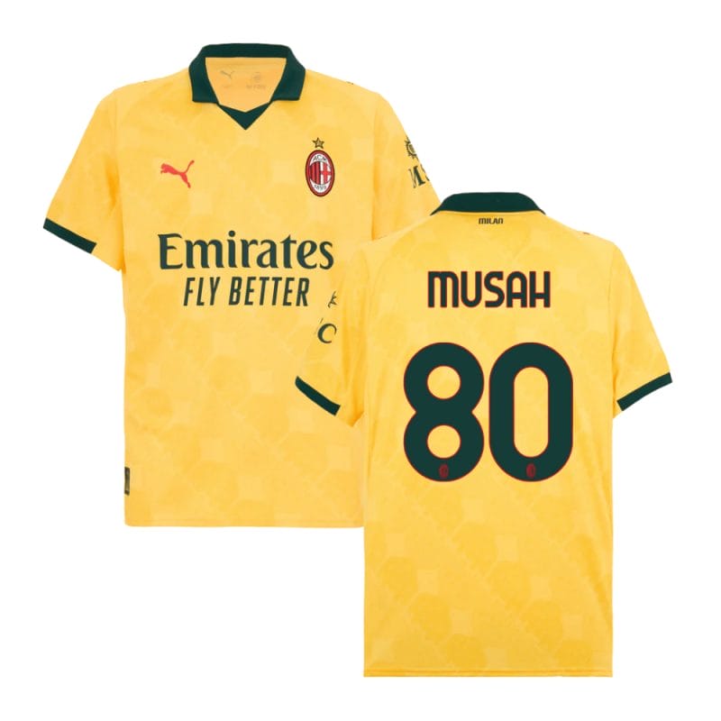 Yunus Musah 80 AC Milan 2025-26 Third Men Jersey Yellow