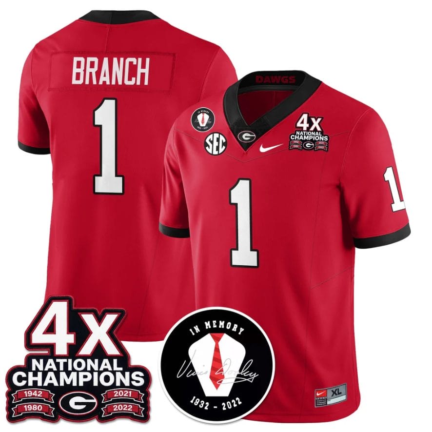 Zachariah Branch Jersey #1 Georgia Bulldogs 4x-Time National Champions Stitched - Image 4