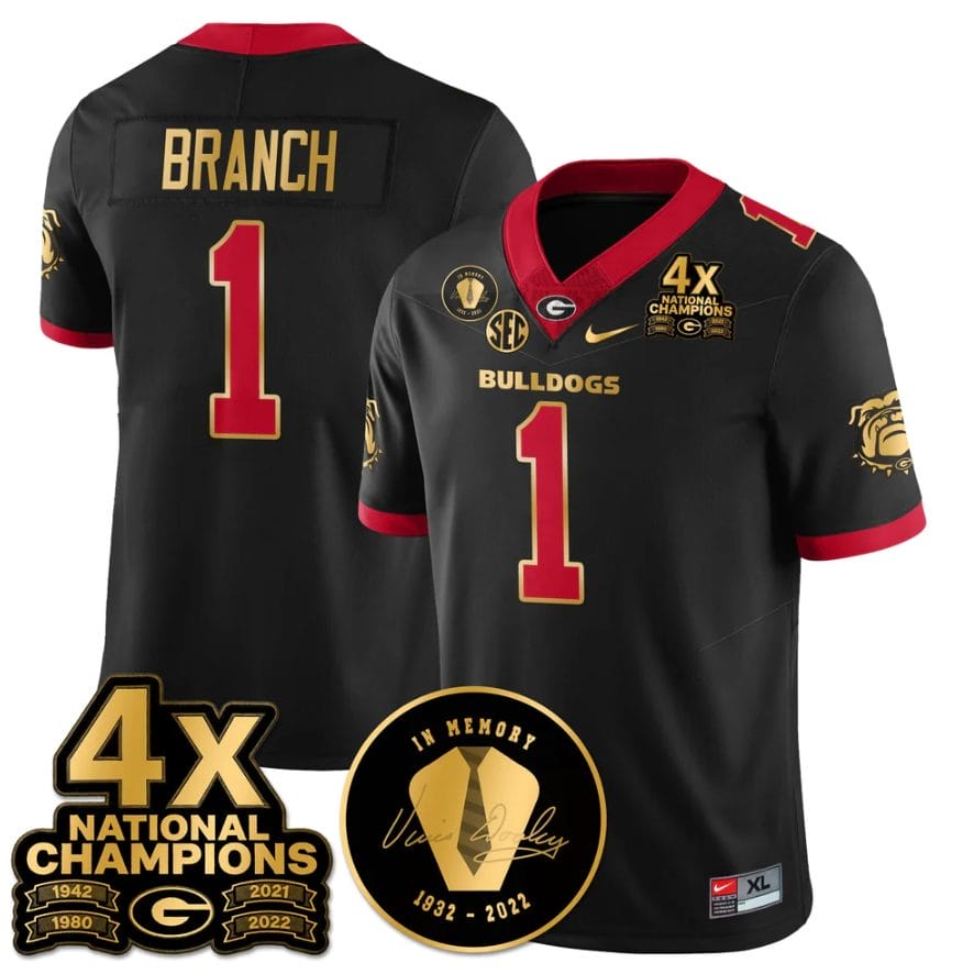 Zachariah Branch Jersey #1 Georgia Bulldogs 4x-Time National Champions Stitched - Image 3