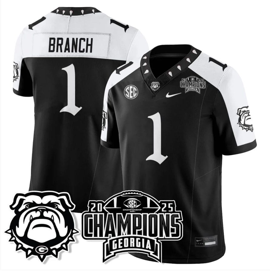 Zachariah Branch Jersey #1 Georgia Bulldogs Gothic SEC Football Champions