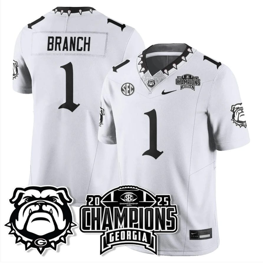 Zachariah Branch Jersey #1 Georgia Bulldogs Gothic SEC Football Champions - Image 3