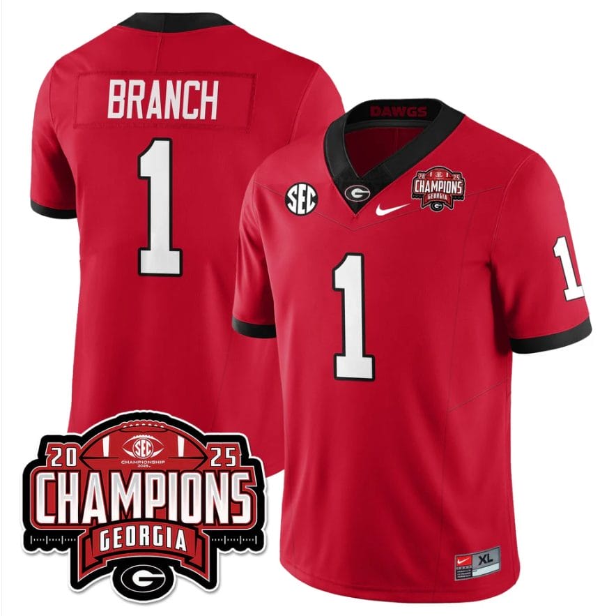 Zachariah Branch Jersey #1 Georgia Bulldogs SEC Champions Patch Stitched - Image 3