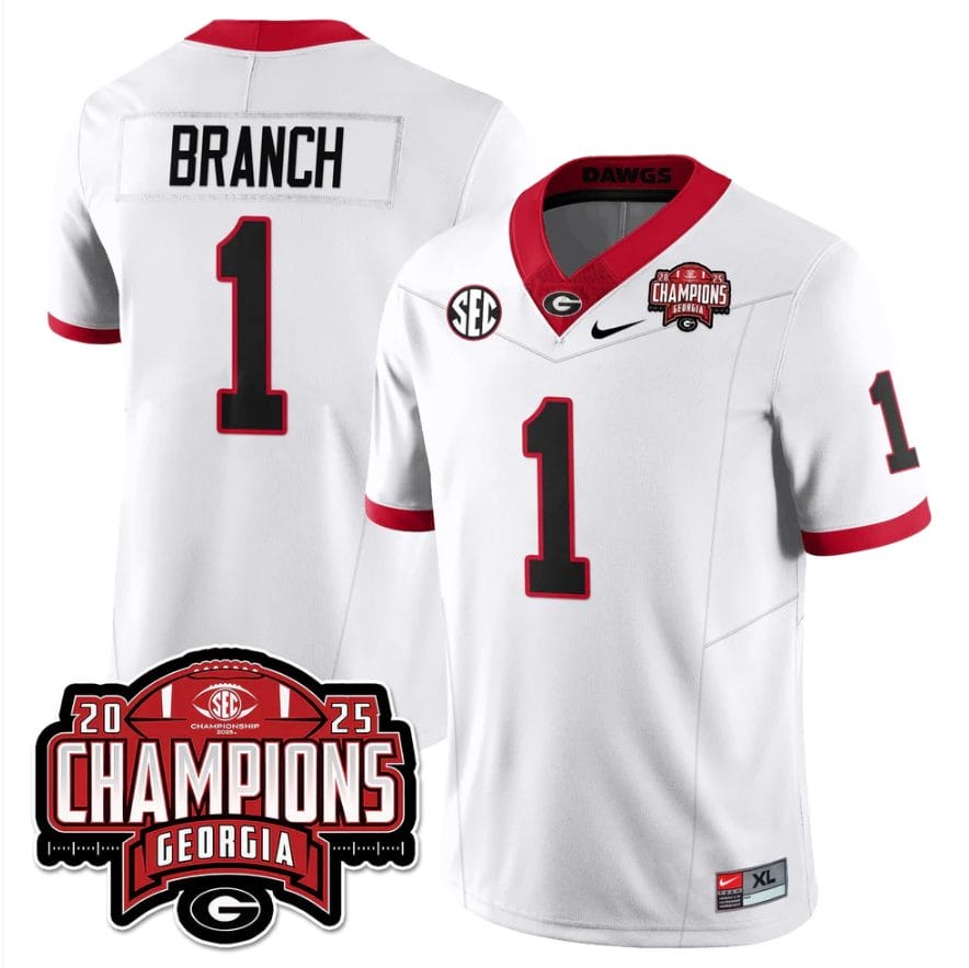 Zachariah Branch Jersey #1 Georgia Bulldogs SEC Champions Patch Stitched - Image 5