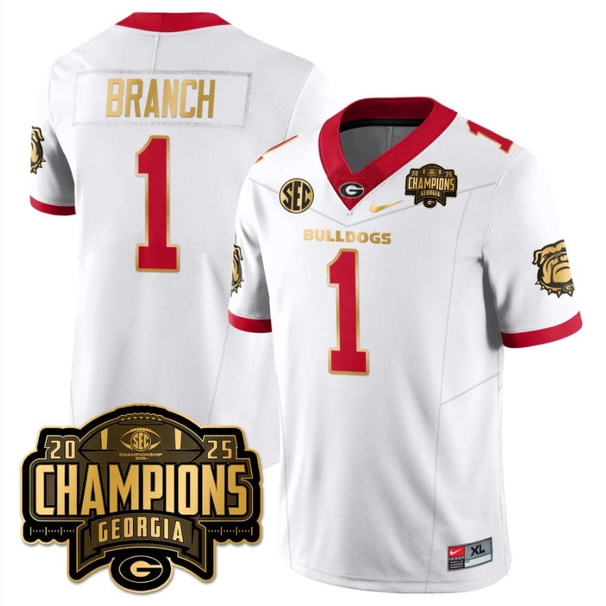Zachariah Branch Jersey #1 Georgia Bulldogs SEC Champions Patch Stitched - Image 4