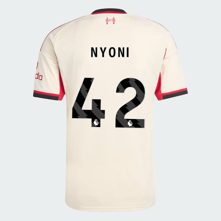 Liverpool 2025-26 NYONI 42 Away Jersey – Cream
