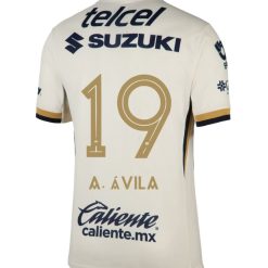 Alternative view of Pumas UNAM 2025-26 A. ÁVILA 19 Home Jersey – Blanco