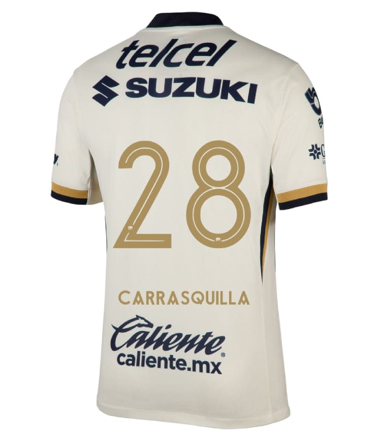 Pumas UNAM 2025-26 CARRASQUILLA 28 Home Jersey – Blanco - Image 2