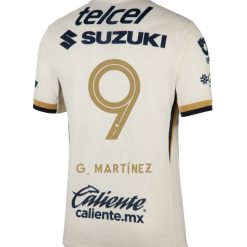 Pumas UNAM 2025-26 G. MARTÍNEZ 9 Home Jersey – Blanco